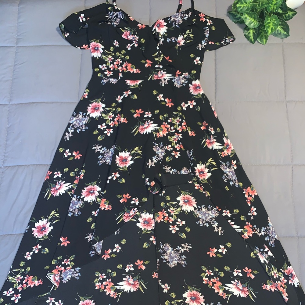 High-Low Floral Romper